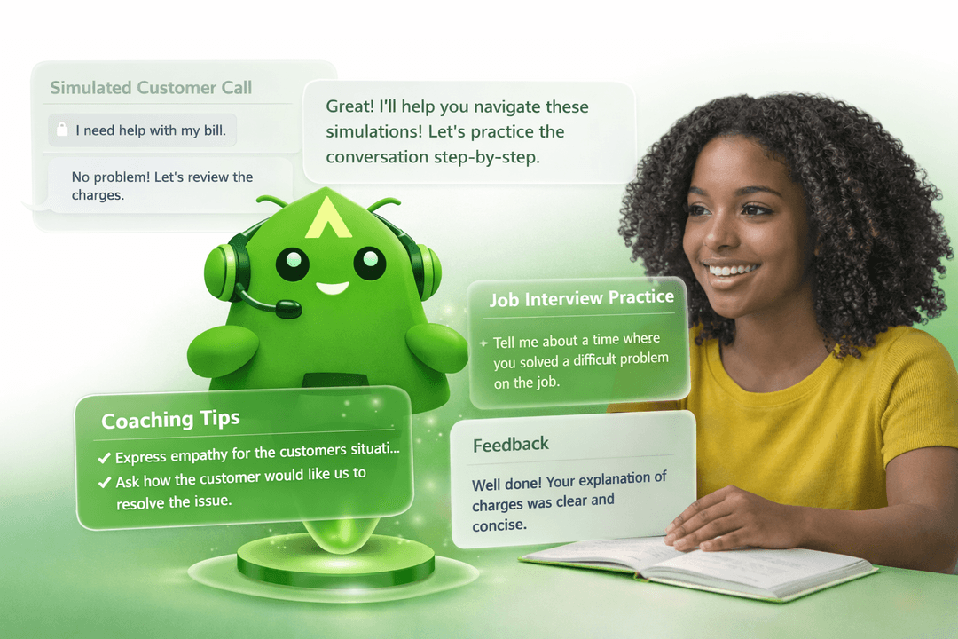 AI Tutor & Simulation Coach..